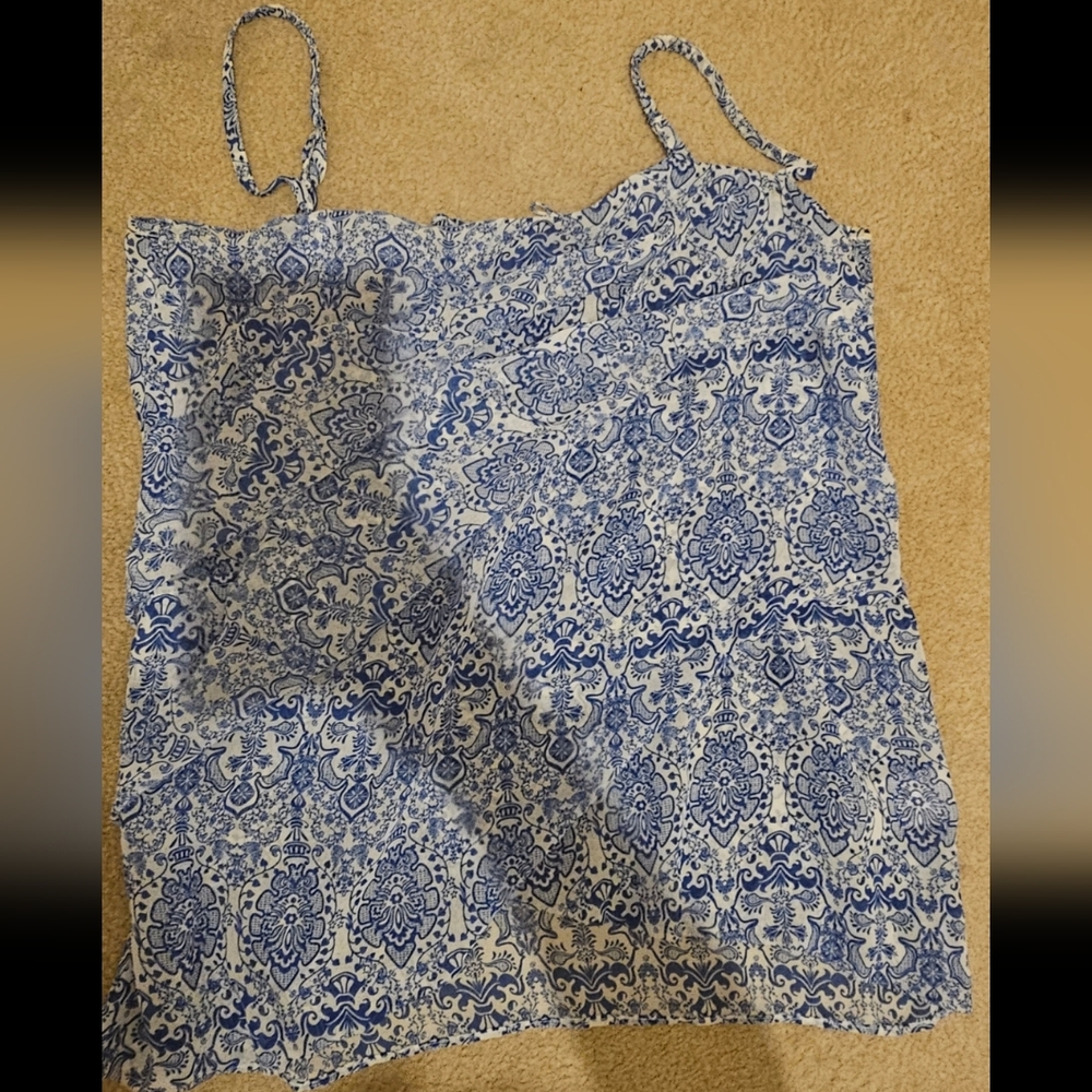 Blue and White Patterned Camisole